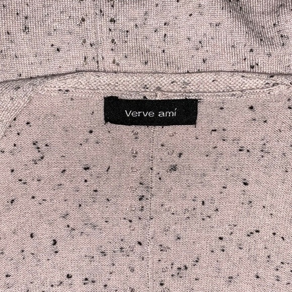 Pink Open Front Cardigan with Black Flecks by Verve Ami - Size Medium - Picture 8 of 10